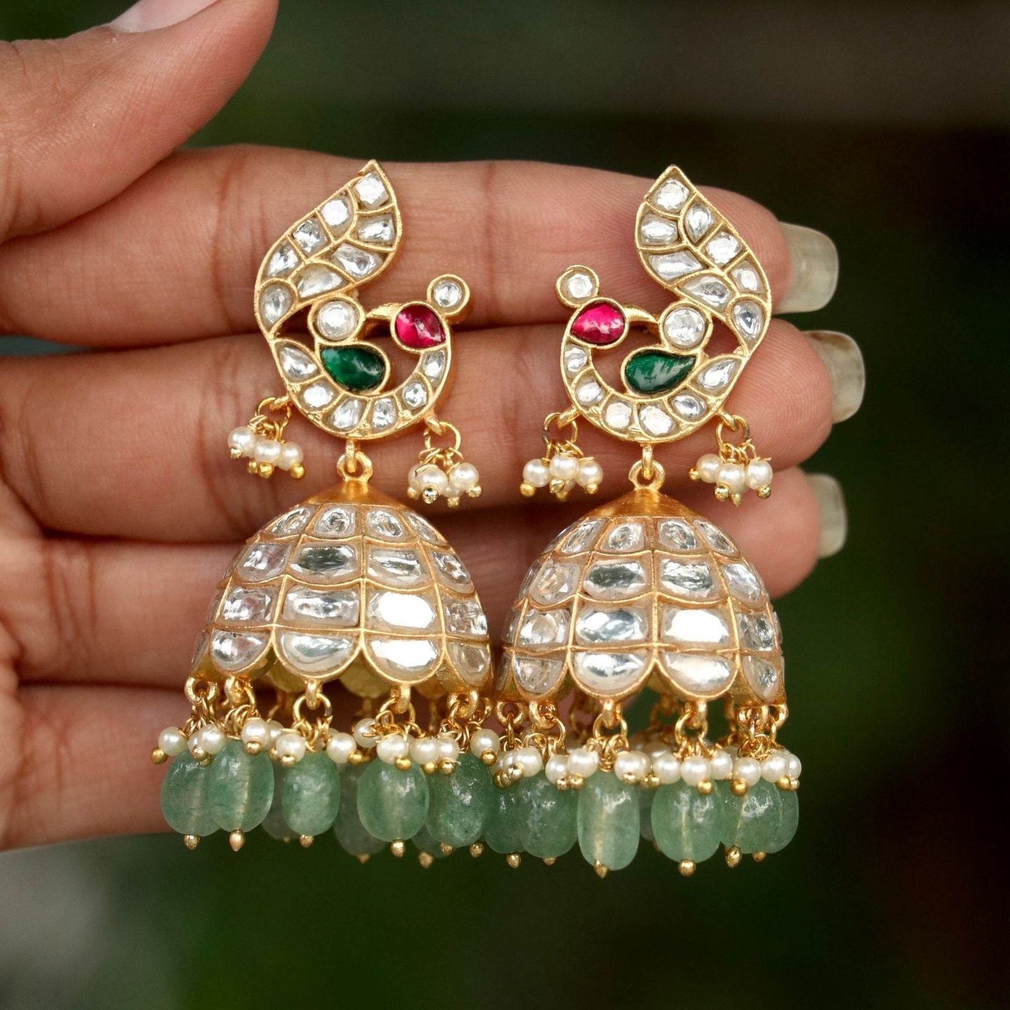 Jaadu Kundan Stones Bridal Earrings - Nakshatra Jewels