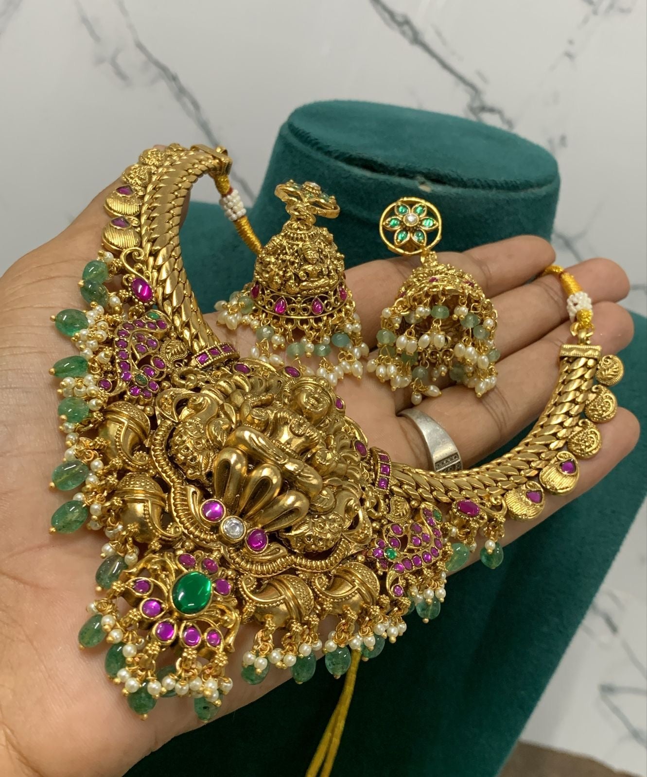 Nakshi Work with Kundan Stones Bridal Necklace
