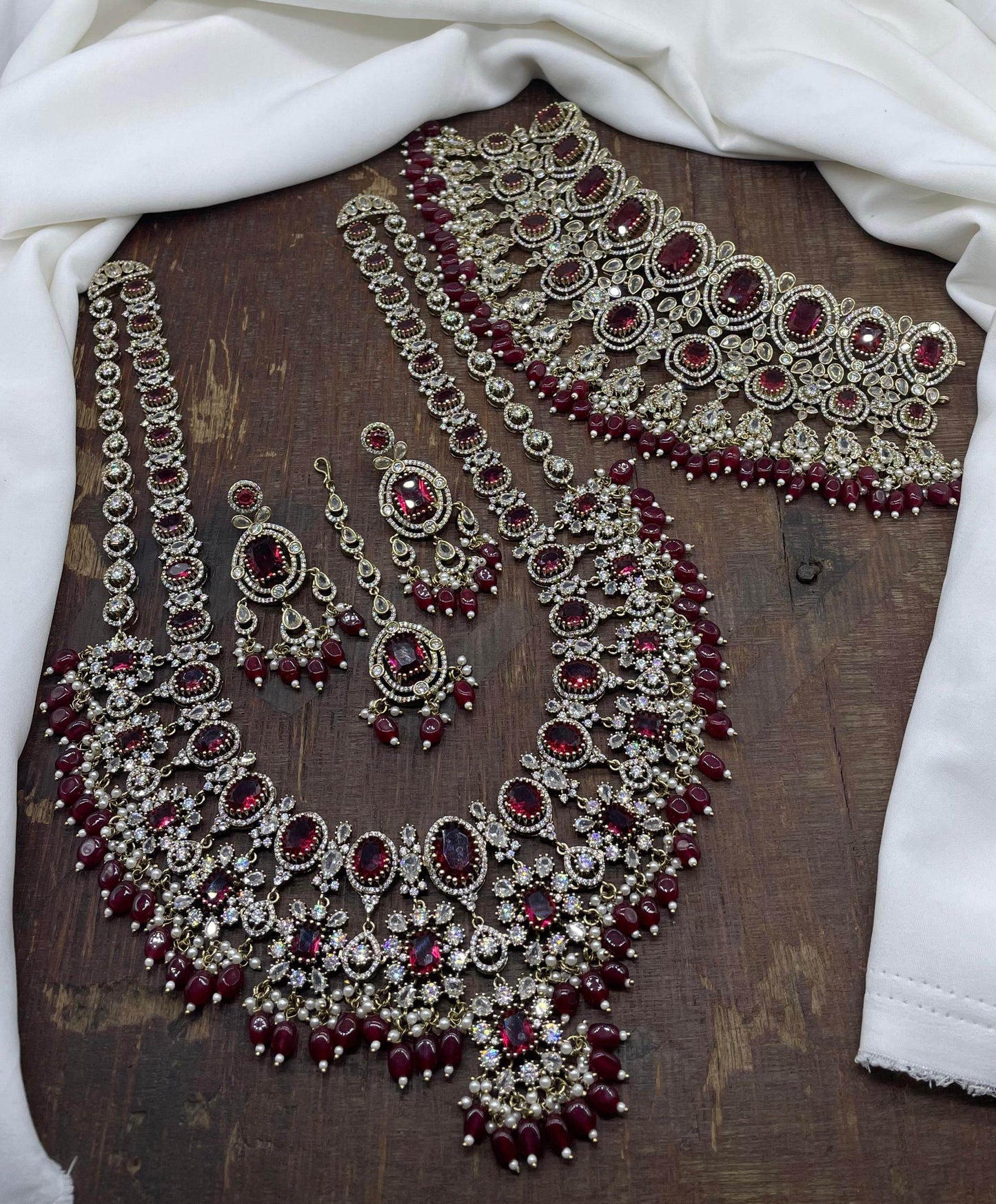 Victorian Polish with AD Stones combo set - Nakshatra Jewels
