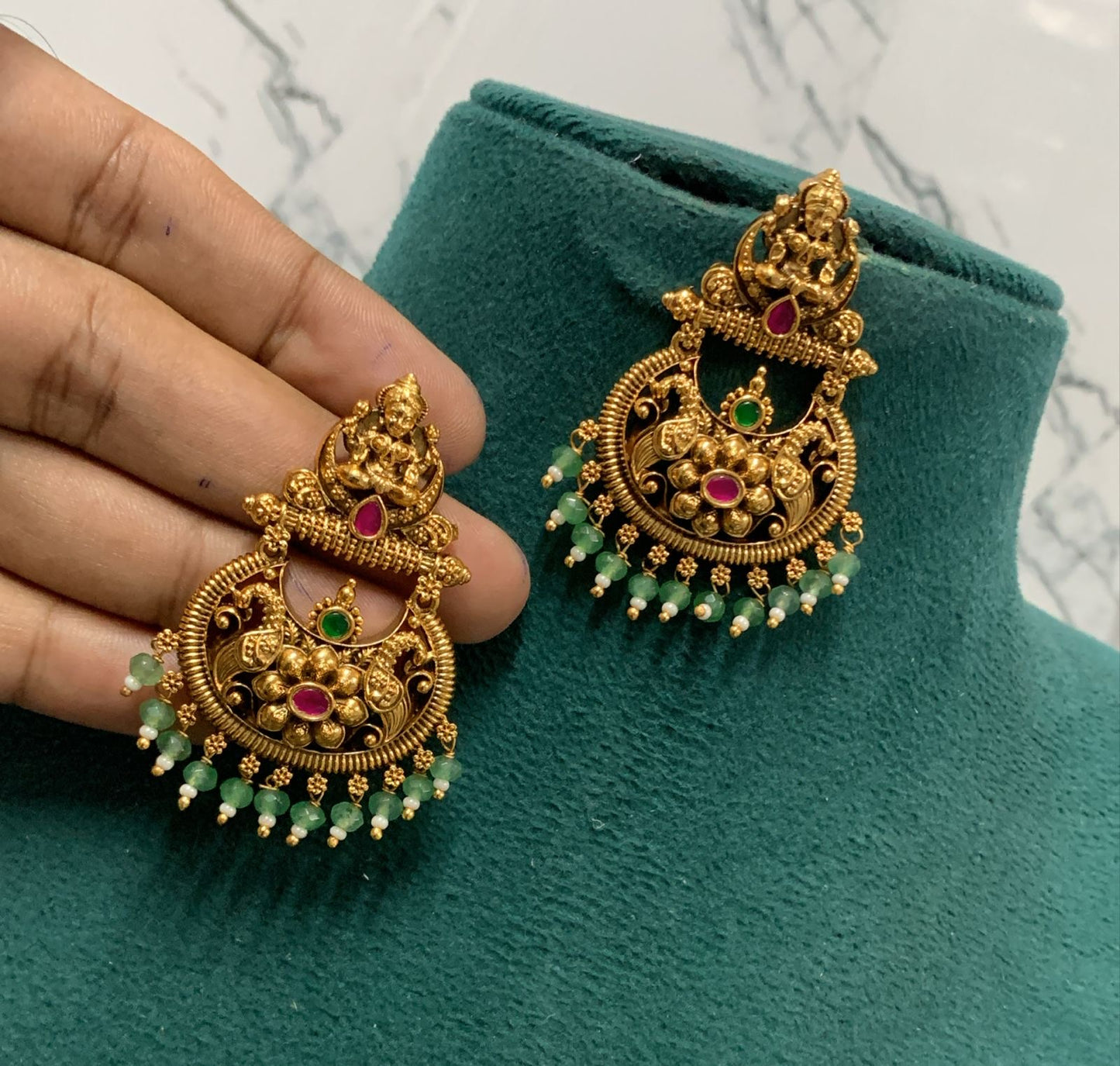 Jaadu Kundan Stones Bridal Earrings