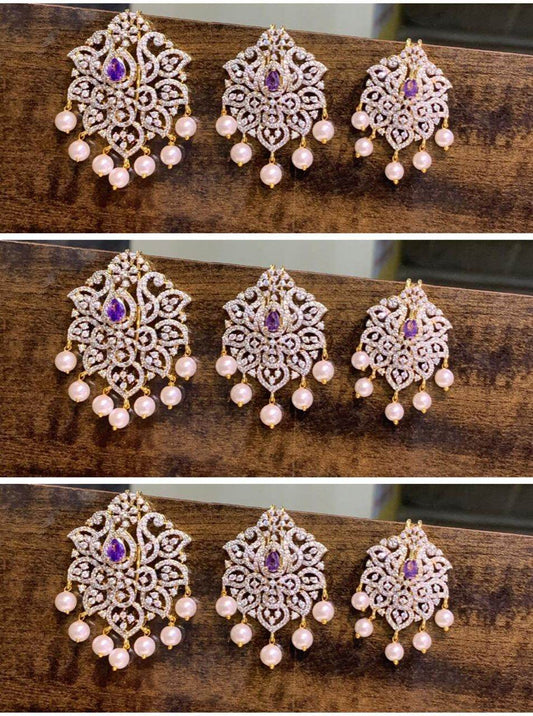 Hair Accessories (AD Stones)- 9 pieces - Nakshatra Jewels