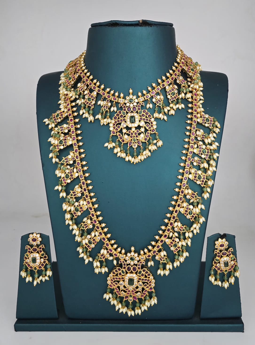 Nagasi Work with Kempu Stones Bridal Combo