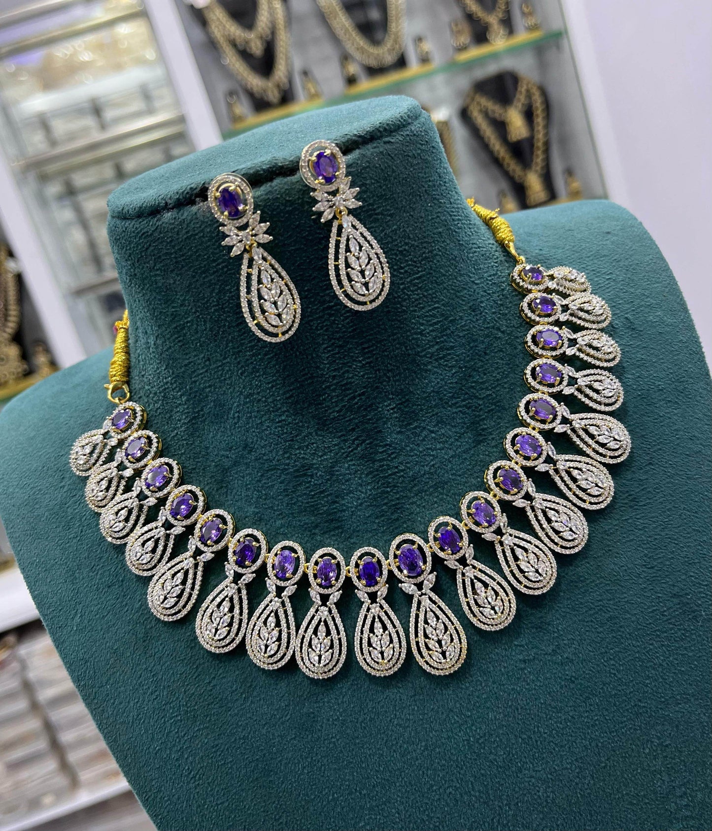 American Diamond Stones Necklace - Nakshatra Jewels