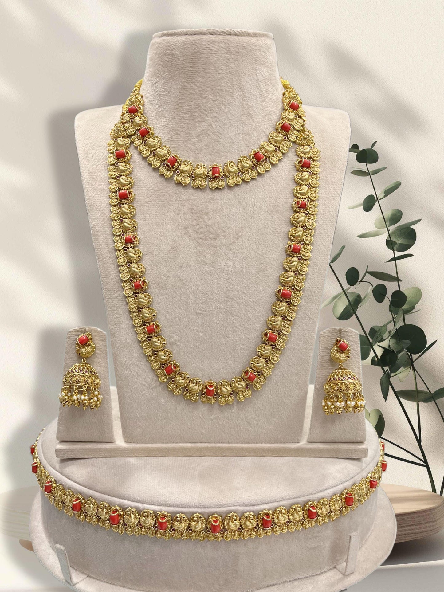 Premium Matt with Coral Beads Combo Set