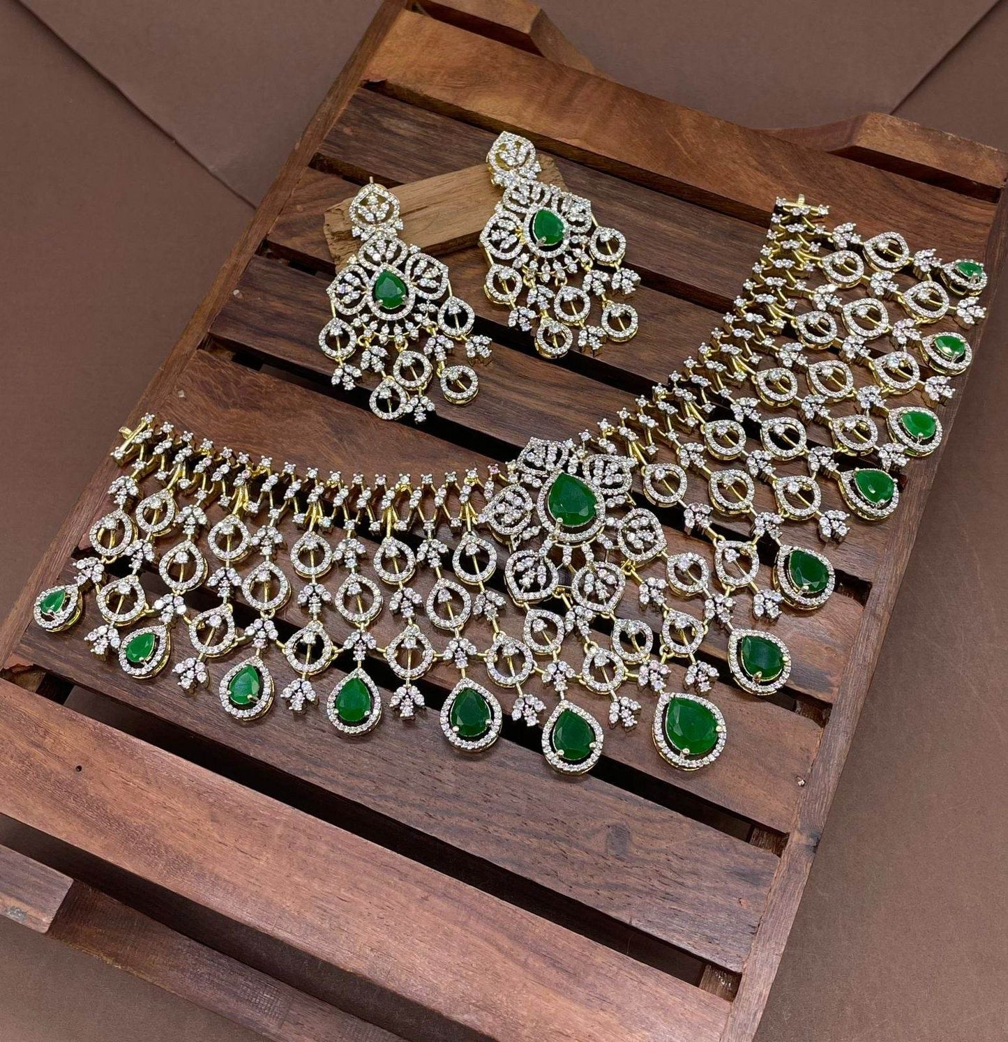 Moissanite & AD Stones Bridal Choker - Nakshatra Jewels