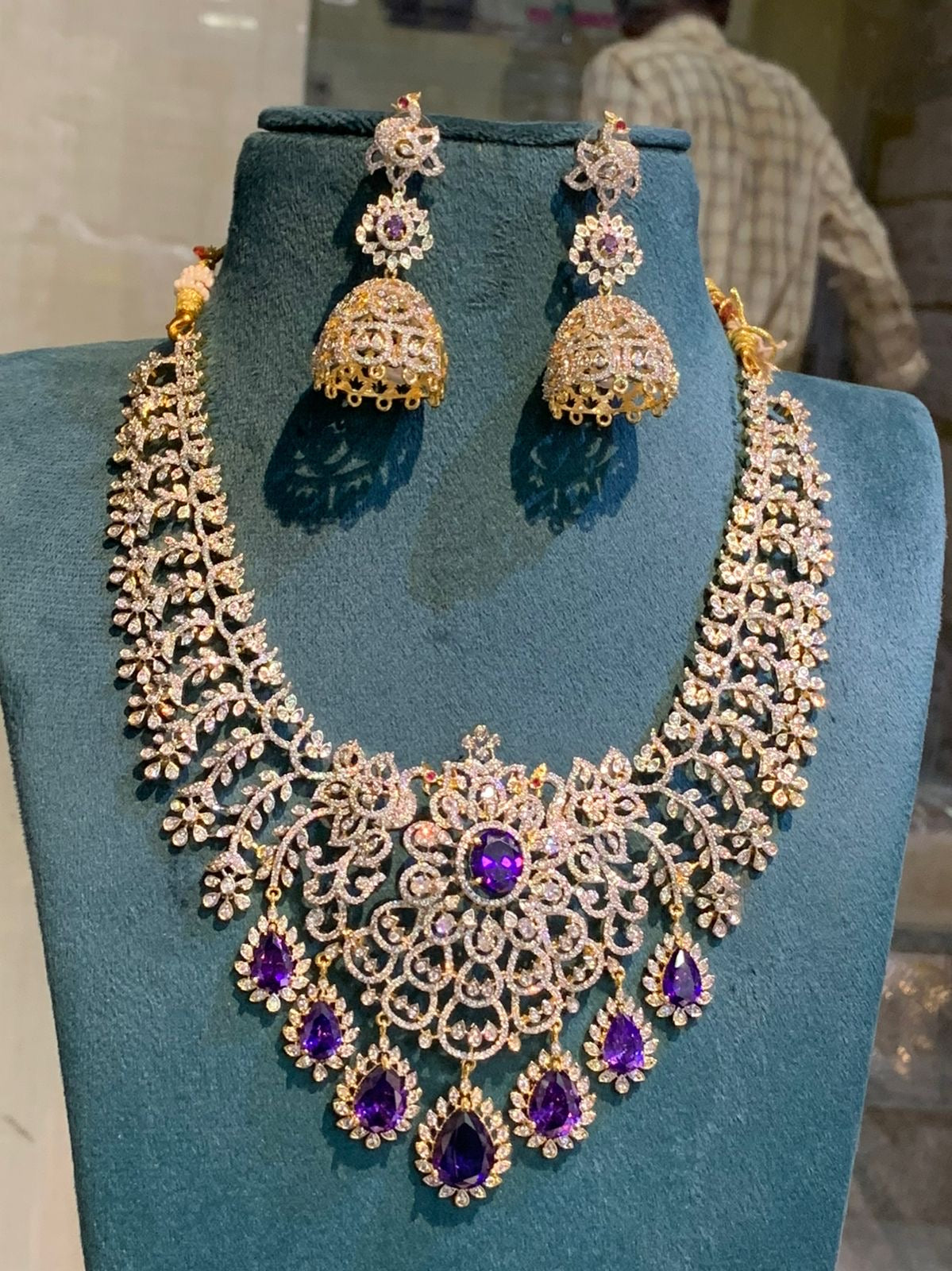 American Diamond Stones Bridal Necklace