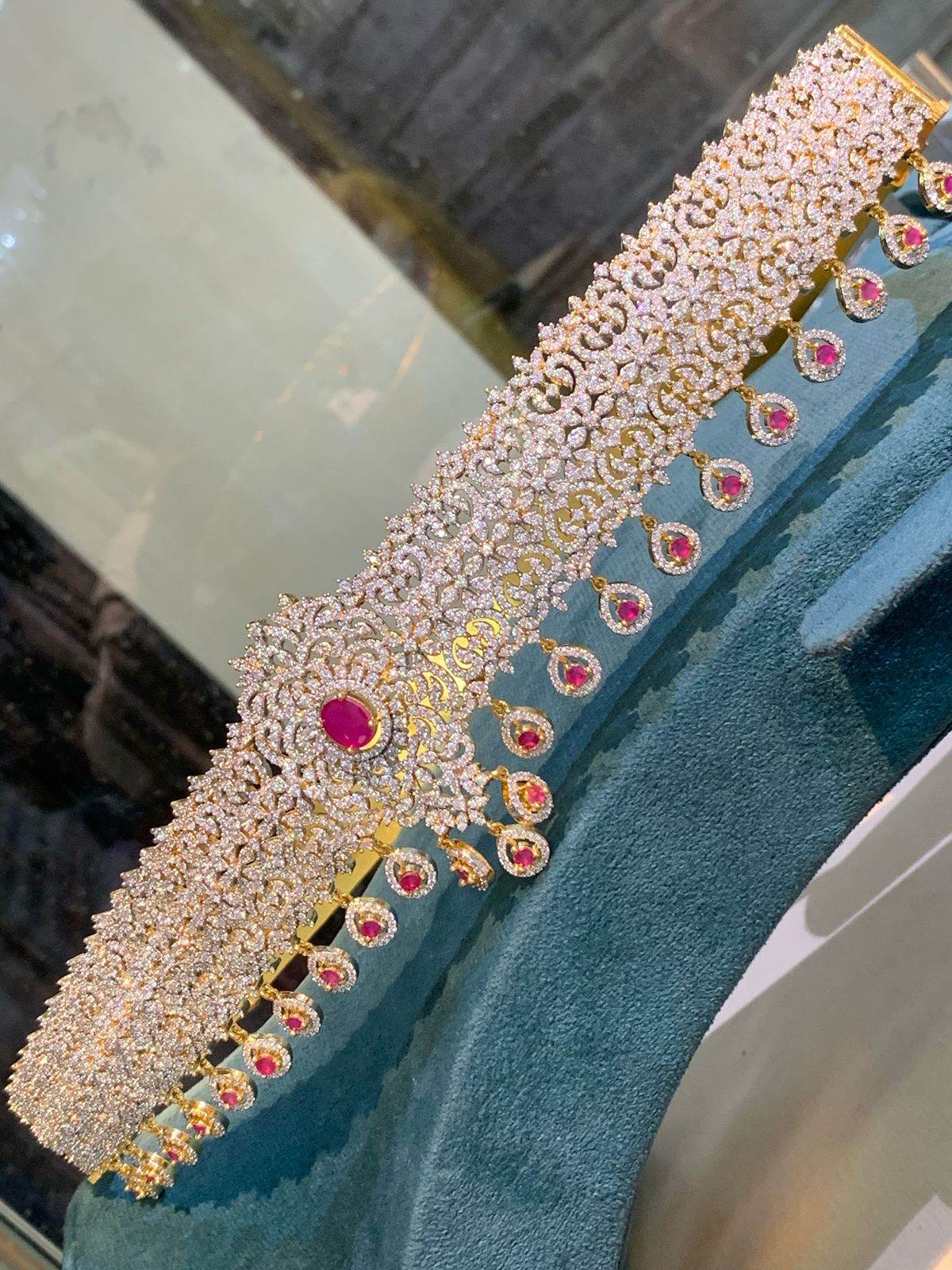 American Diamond Stones Bridal Hip Belt - Nakshatra Jewels