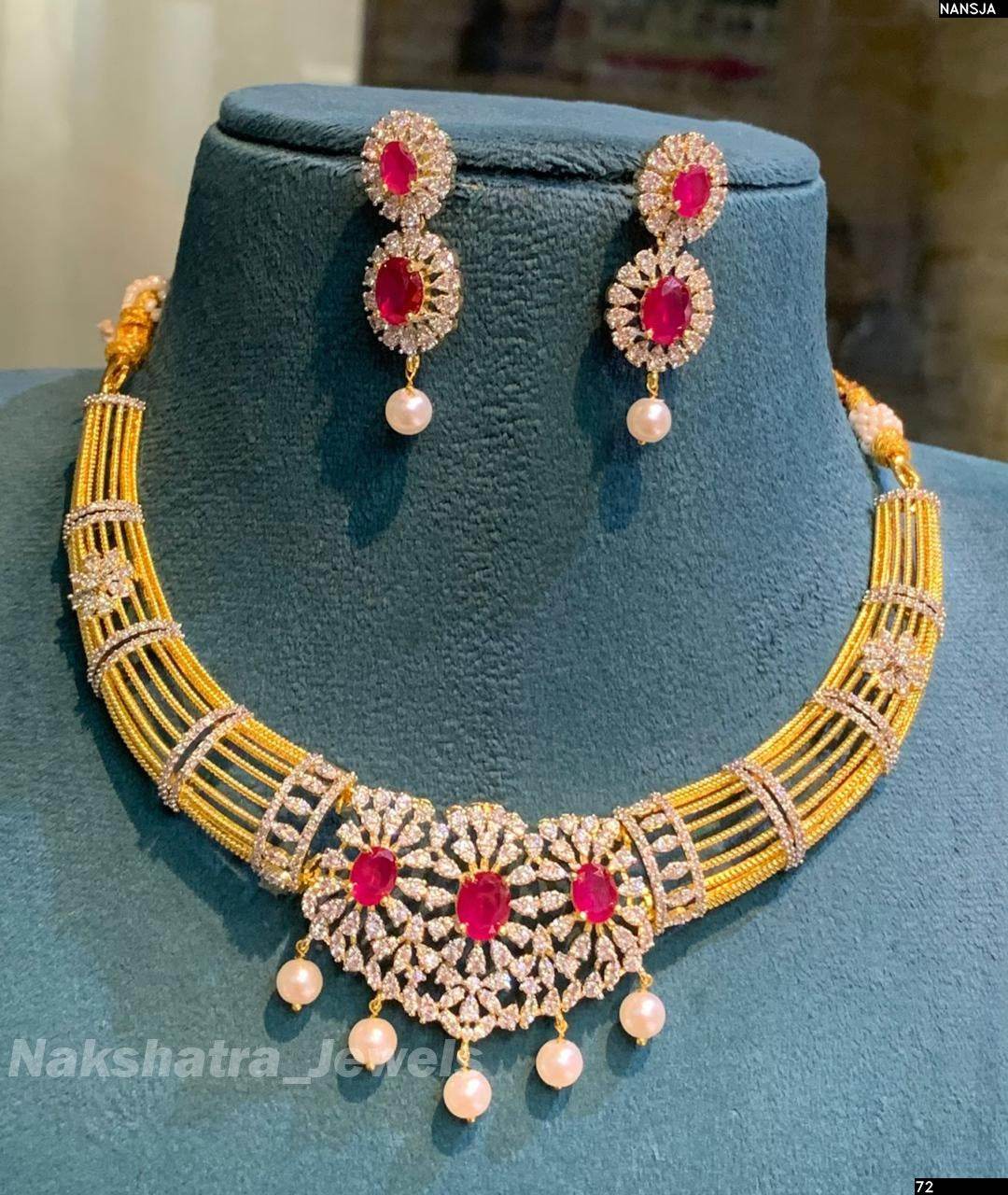 AD Stones Kante Necklace - Nakshatra Jewels