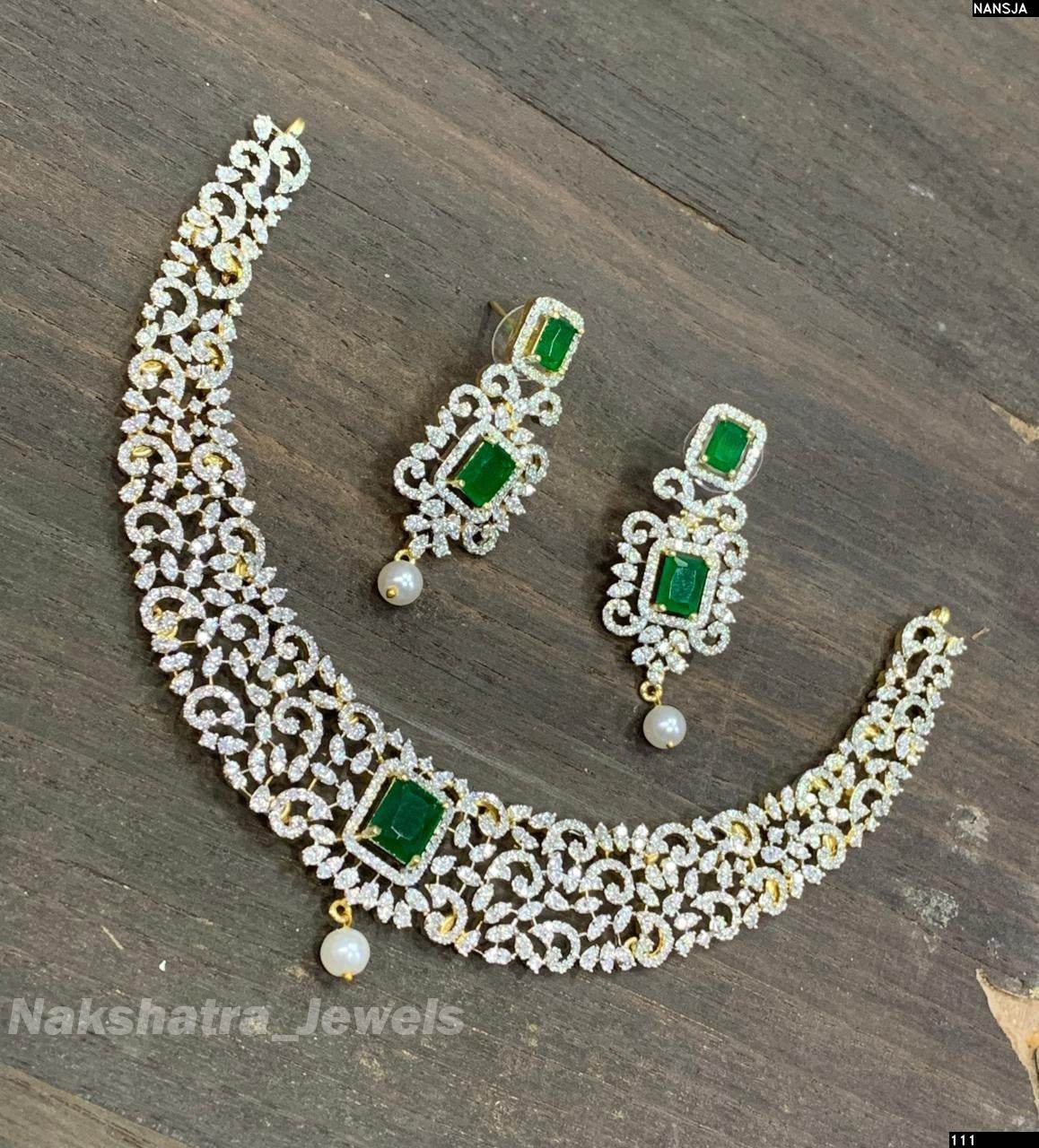 American Diamond Stones Necklace - Nakshatra Jewels