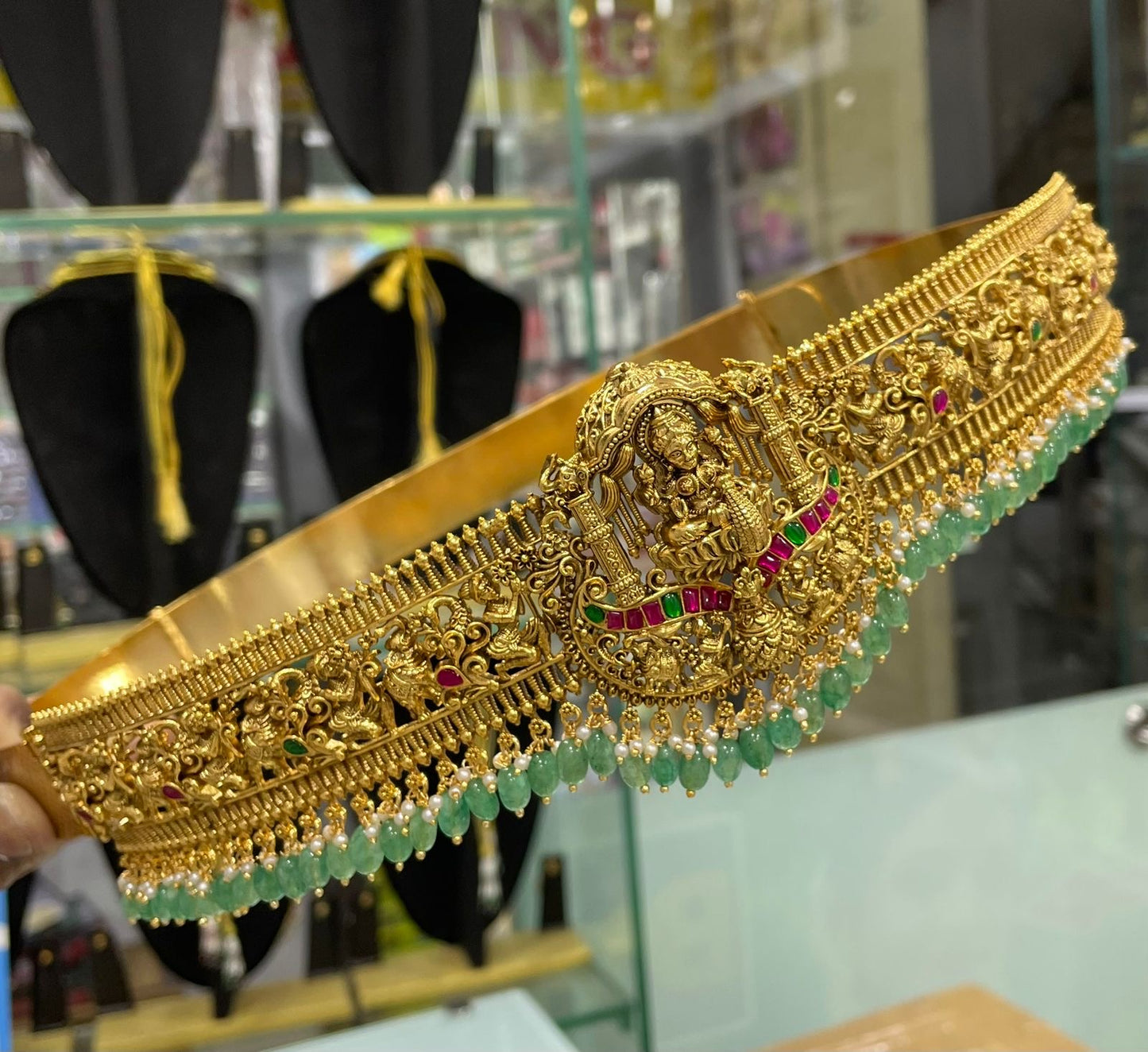 Nakshi Work with Kundan Stones Bridal Hip Belt