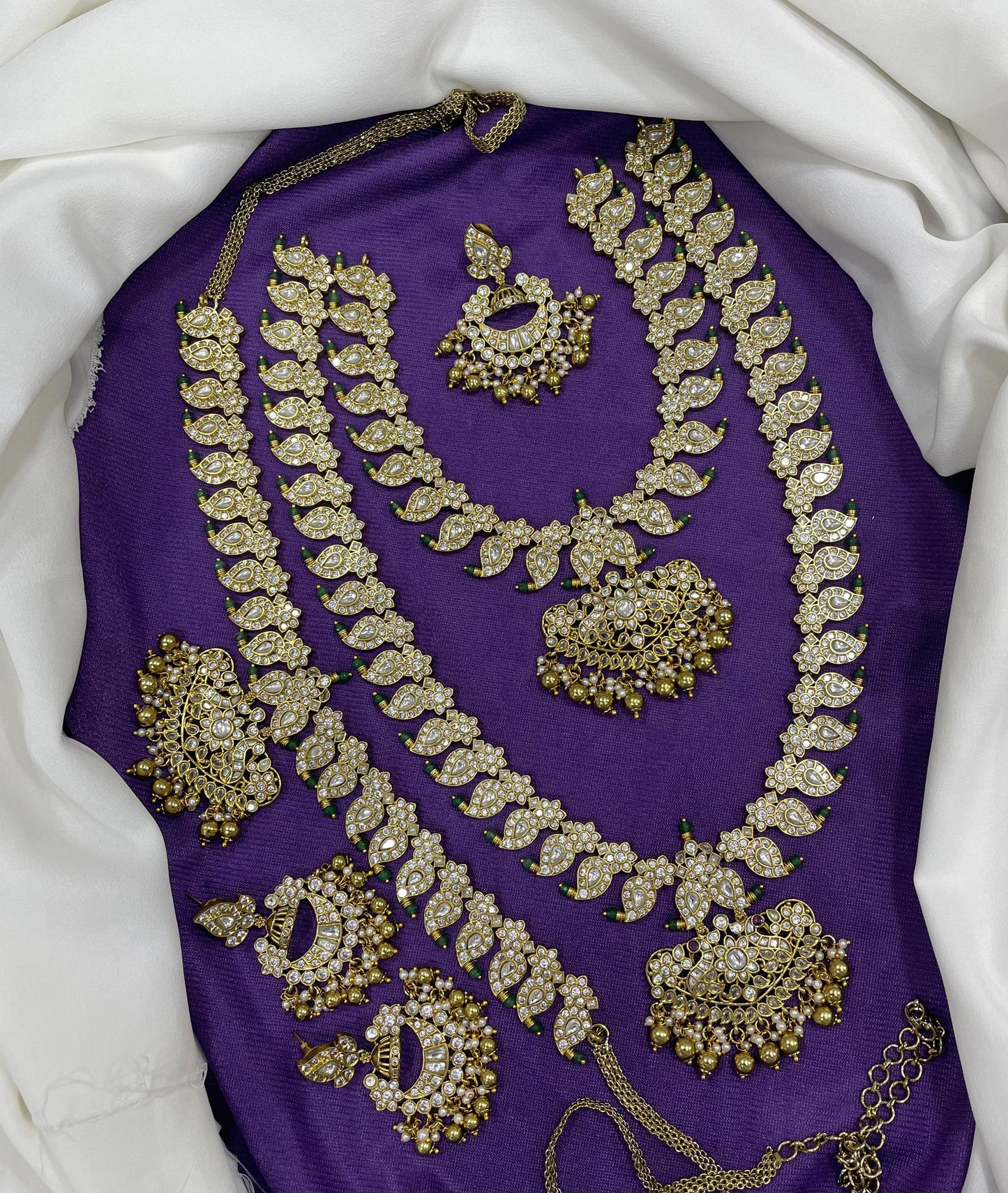 Jaadu Kundan Stones Bridal Combo Set