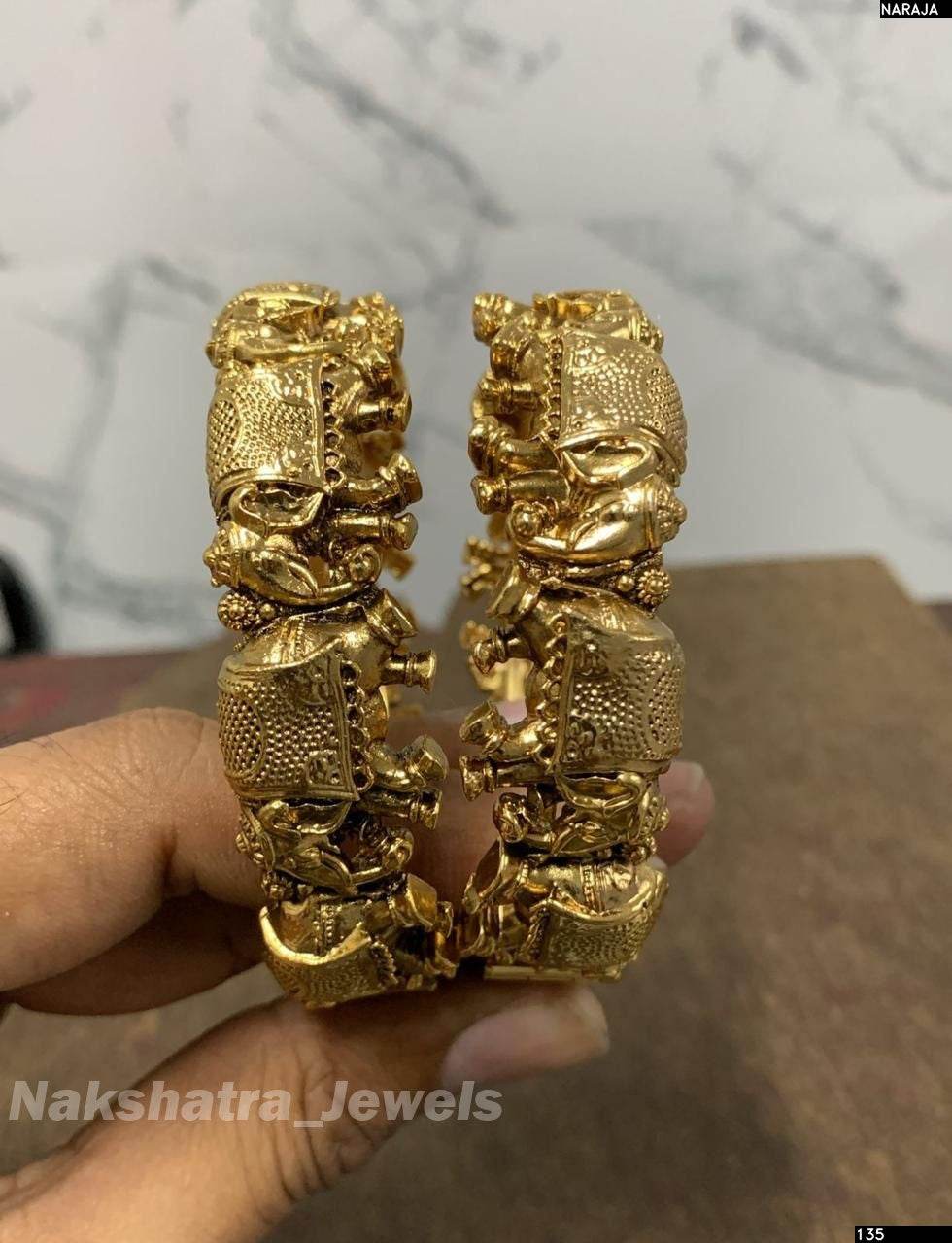 Nagasi work with Designer Bangles - Nakshatra Jewels
