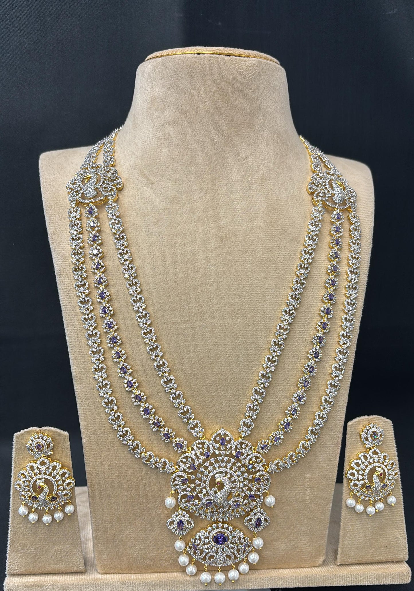 American Diamond Stones Bridal Layer Haram