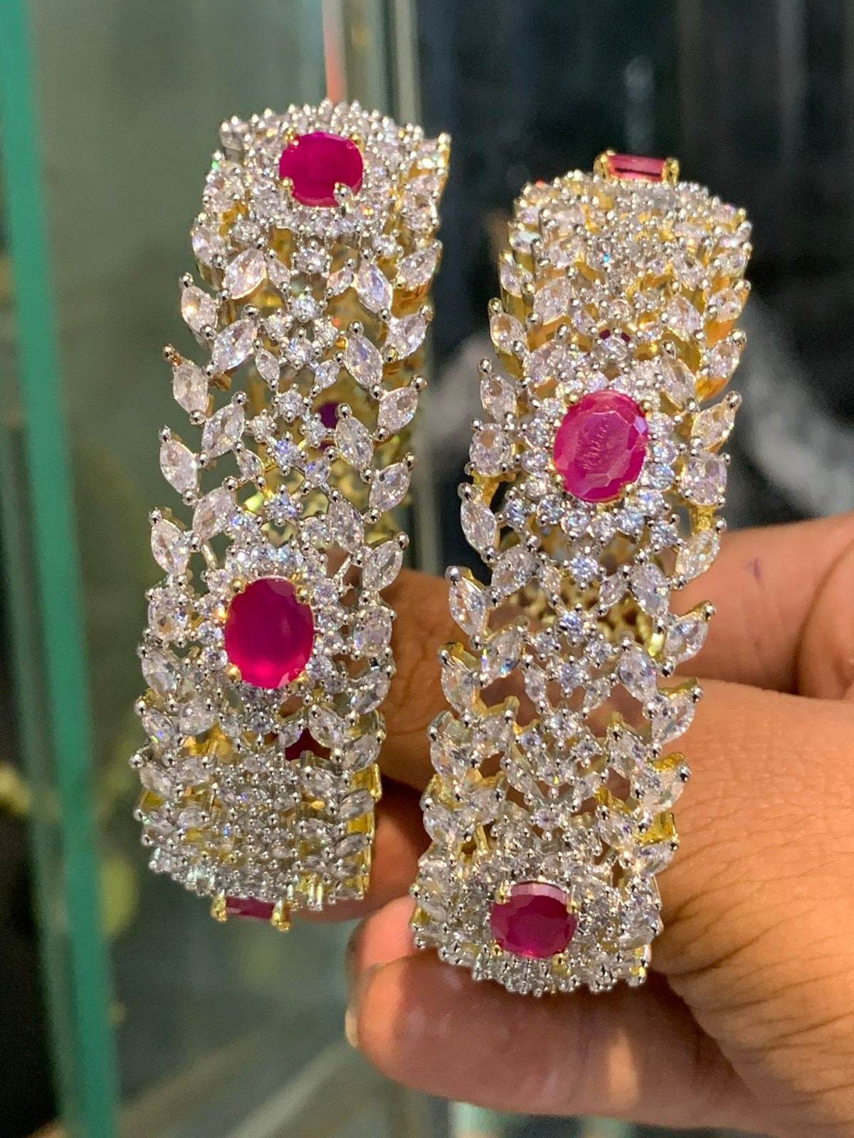 AD Stone Bangles - Nakshatra Jewels