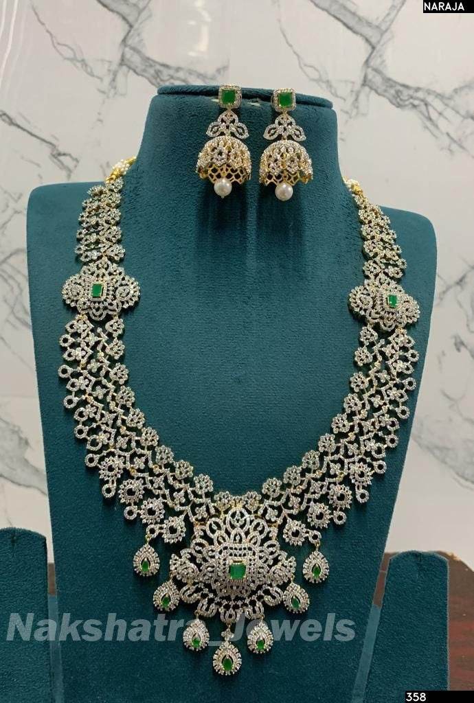 American Diamond Stones Bridal Haram - Nakshatra Jewels