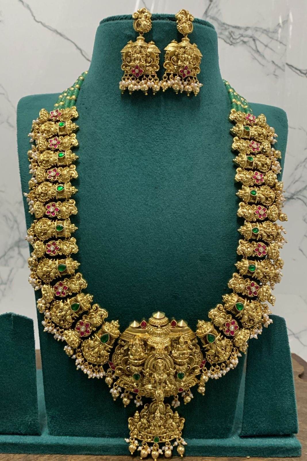 Nakshi Work with Kundan Stones Bridal Haram - Nakshatra Jewels