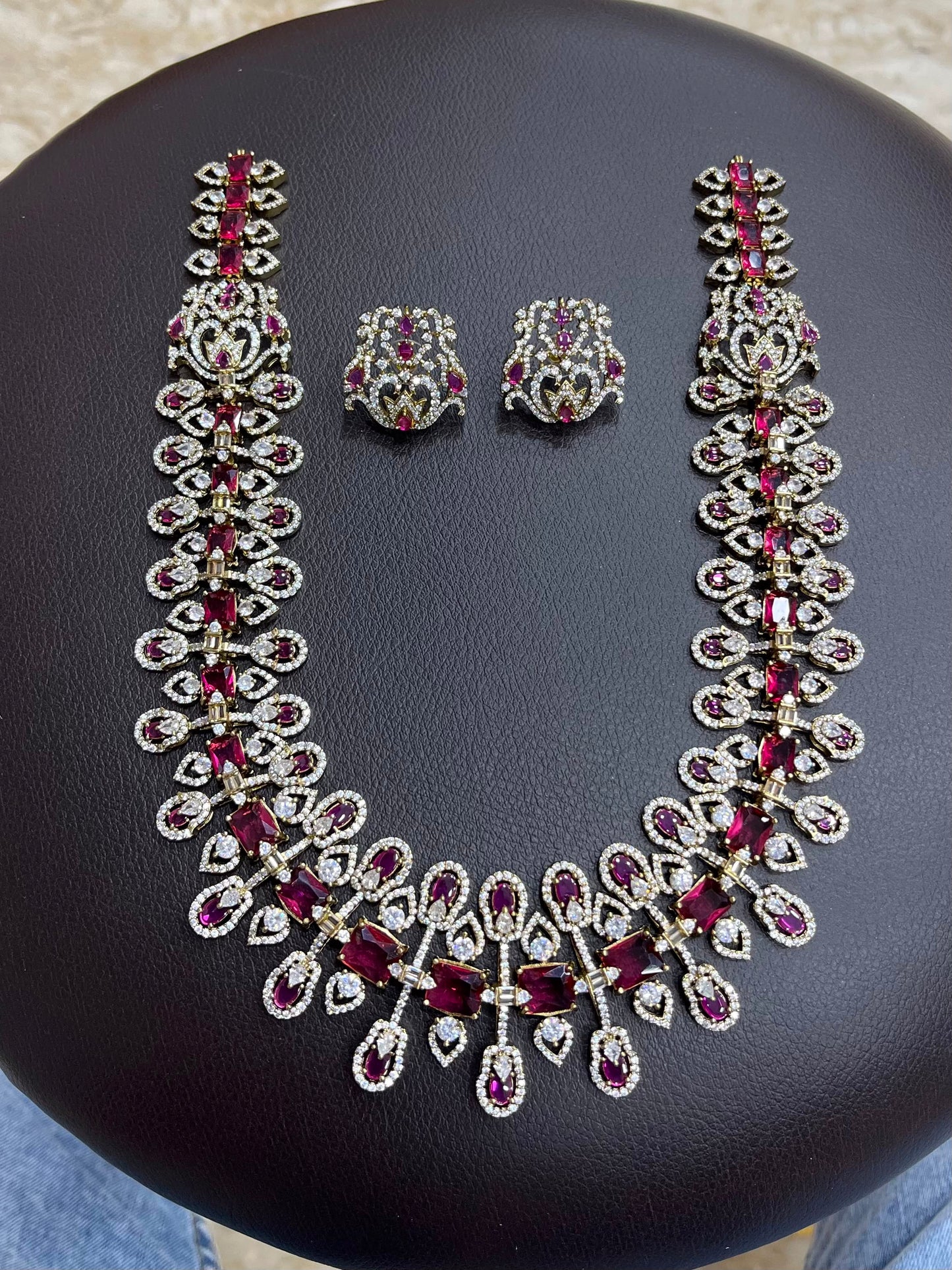 Victorian Polish with AD Stones Bridal Haram