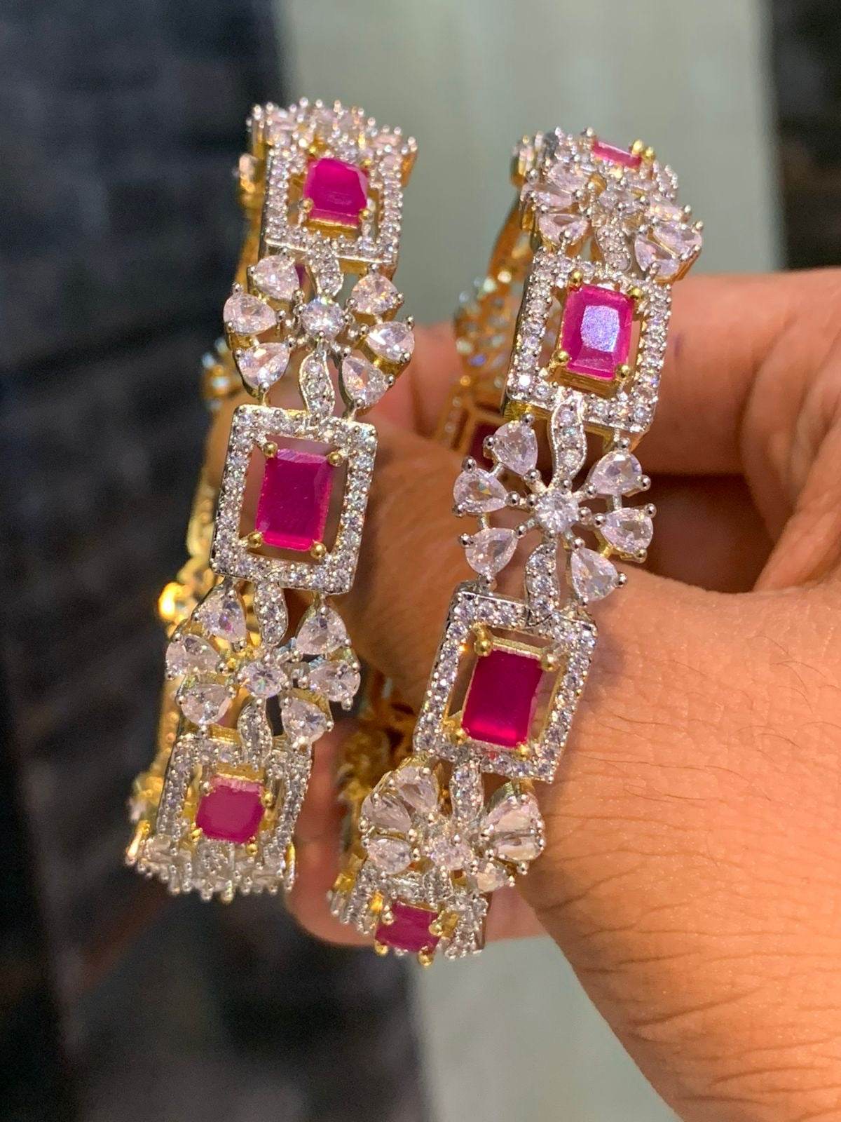 AD Stone Bangles - Nakshatra Jewels