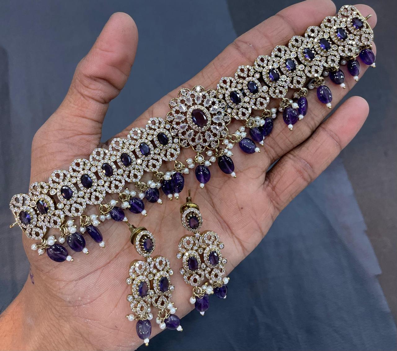 Victorian Polish with AD Stone Choker