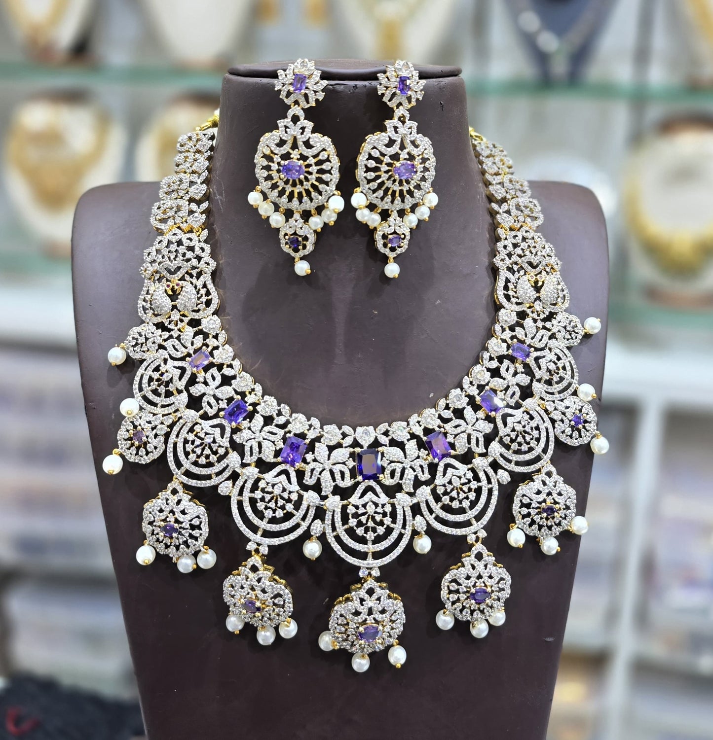 American Diamond Stones Bridal Necklace