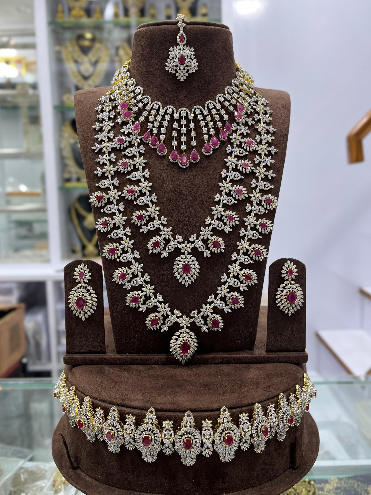 American Diamond Stones Bridal Combo Set