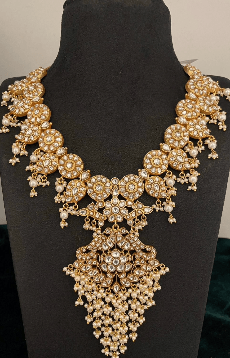 Jadau Kundan Stones Bridal Haram - Nakshatra Jewels