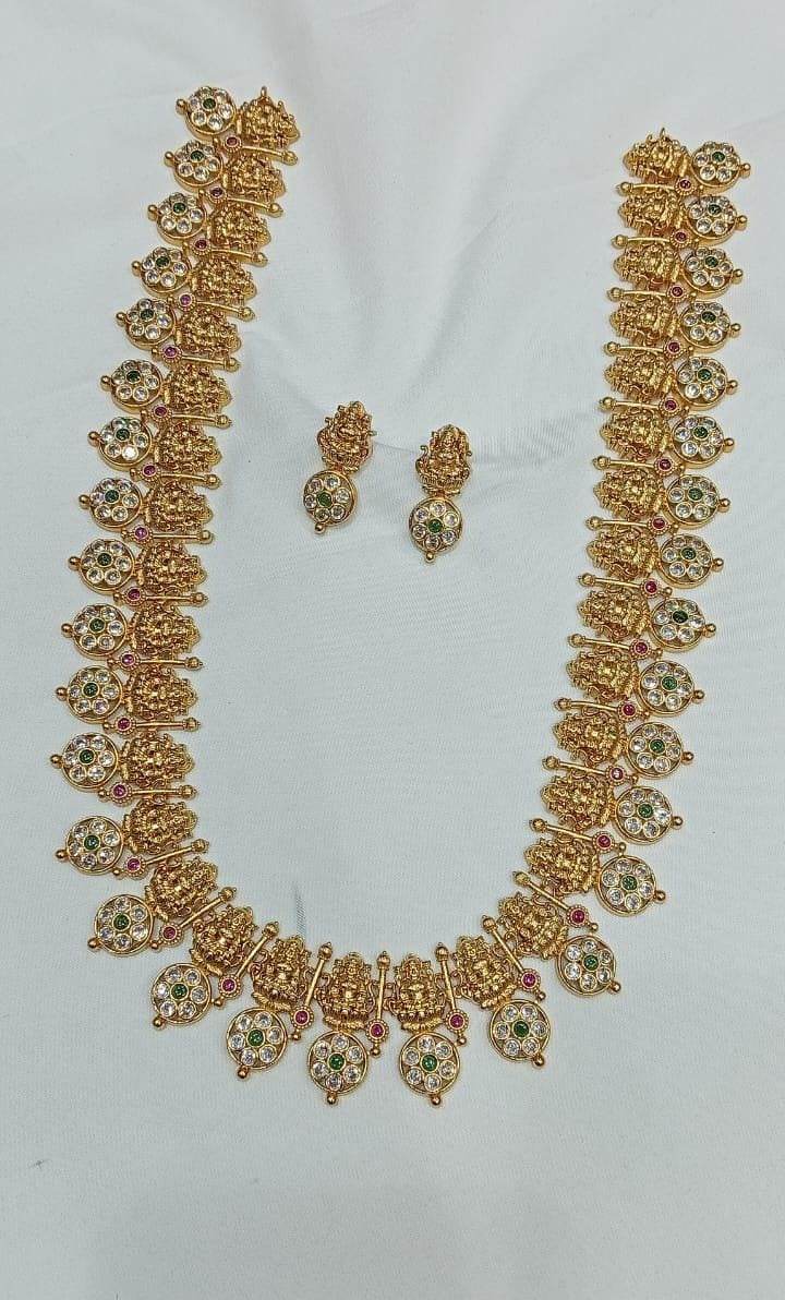 Premium Matt with AD Stones Haram - Nakshatra Jewels