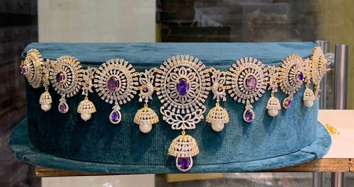 American Diamond Stones Bridal Hip Chain - Nakshatra Jewels
