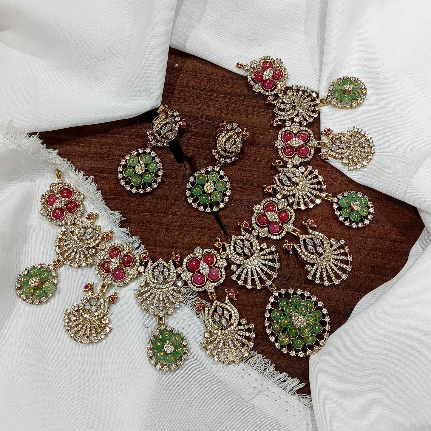 Victorian Polish AD Stones Bridal Necklace
