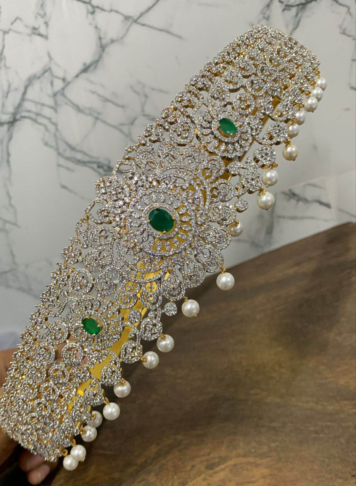 American Diamond Stones Bridal Hip Belt - Nakshatra Jewels