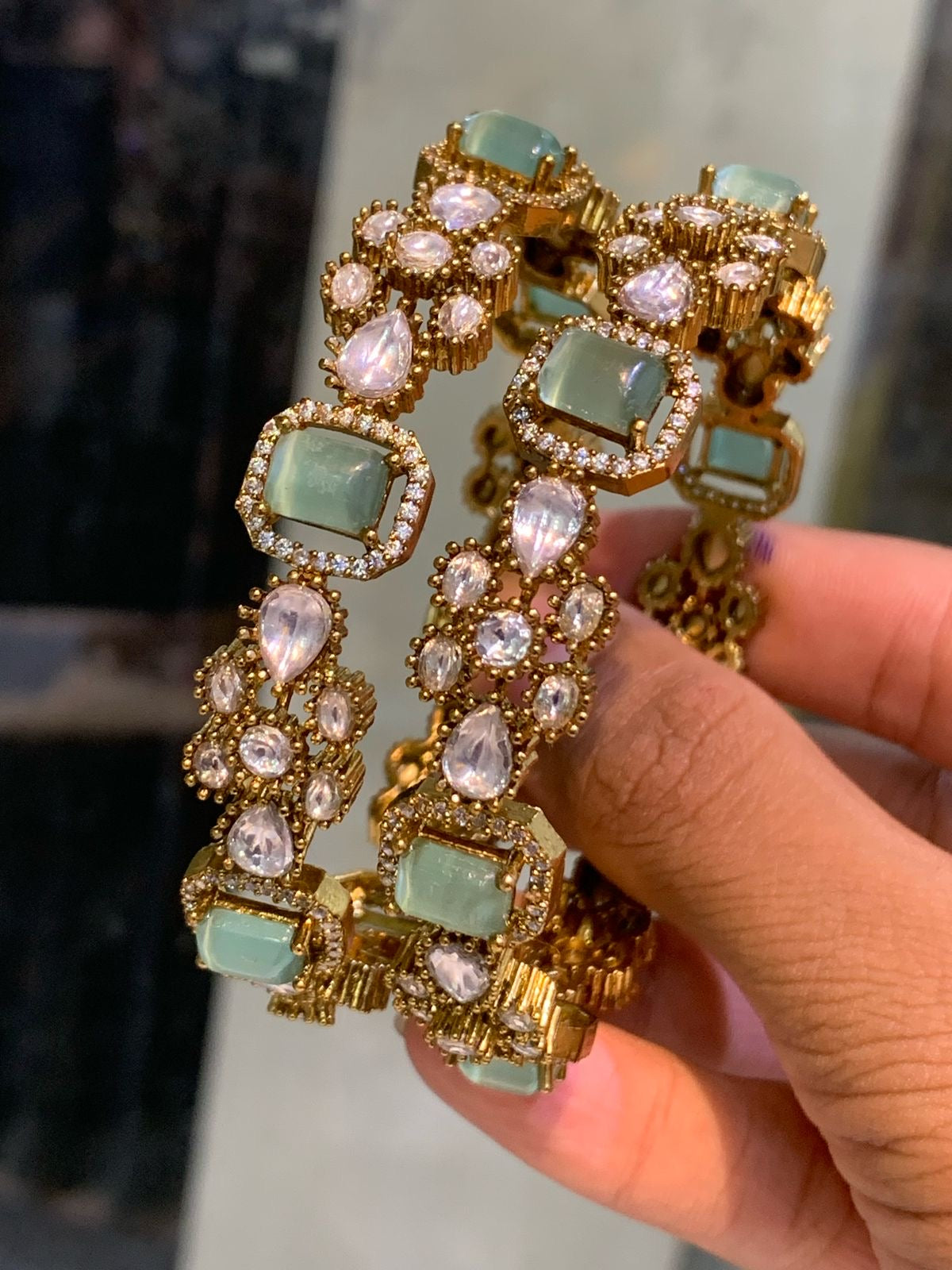 Moissanite AD Stone Bangles