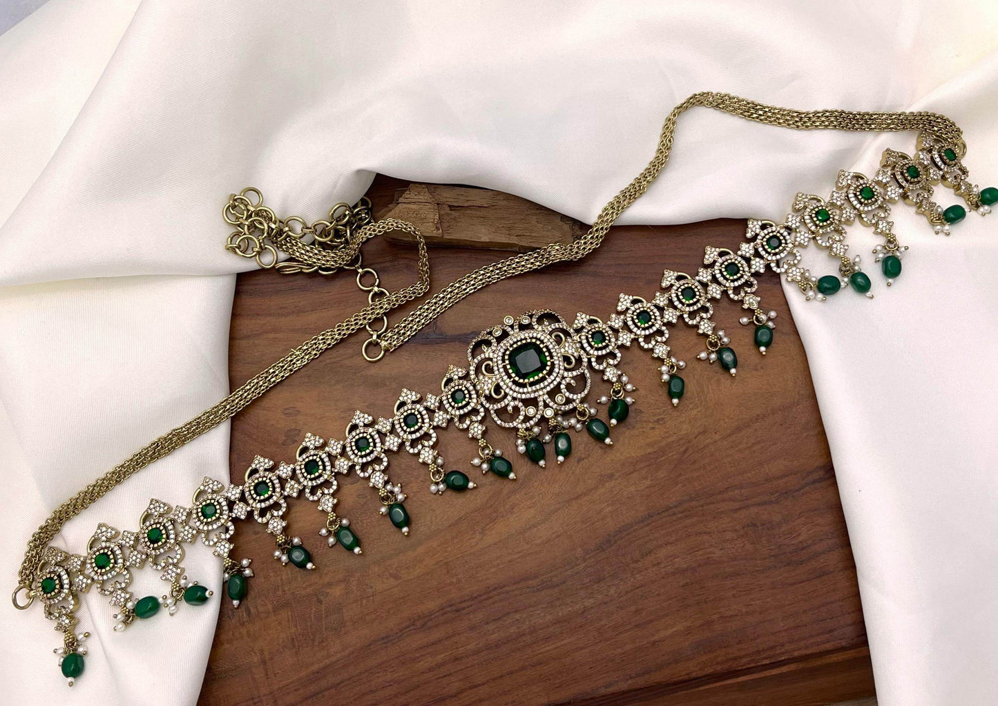 Victorian Polish AD Stones Hip Chain - Nakshatra Jewels