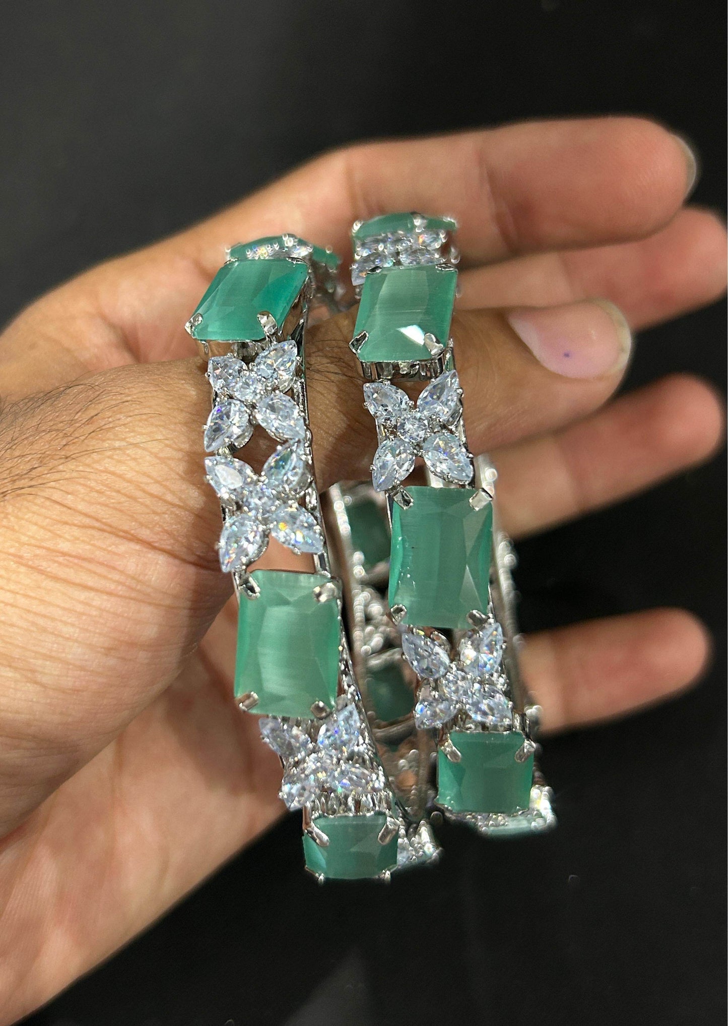 AD Stone Bangles - Nakshatra Jewels