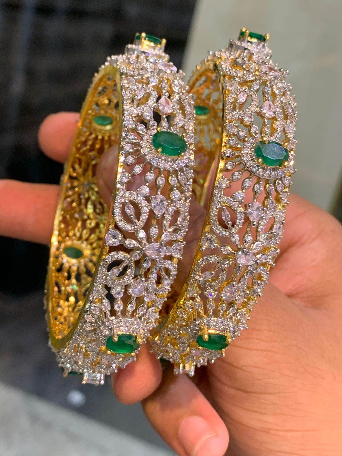 AD Stone Bangles - Nakshatra Jewels