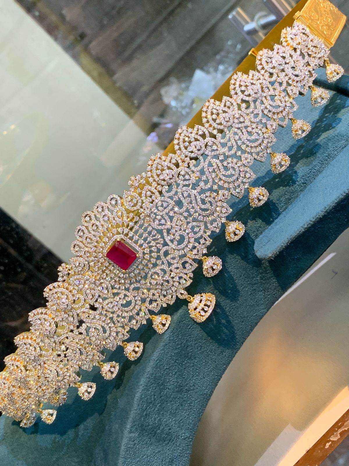 American Diamond Stones Bridal Hip Belt - Nakshatra Jewels