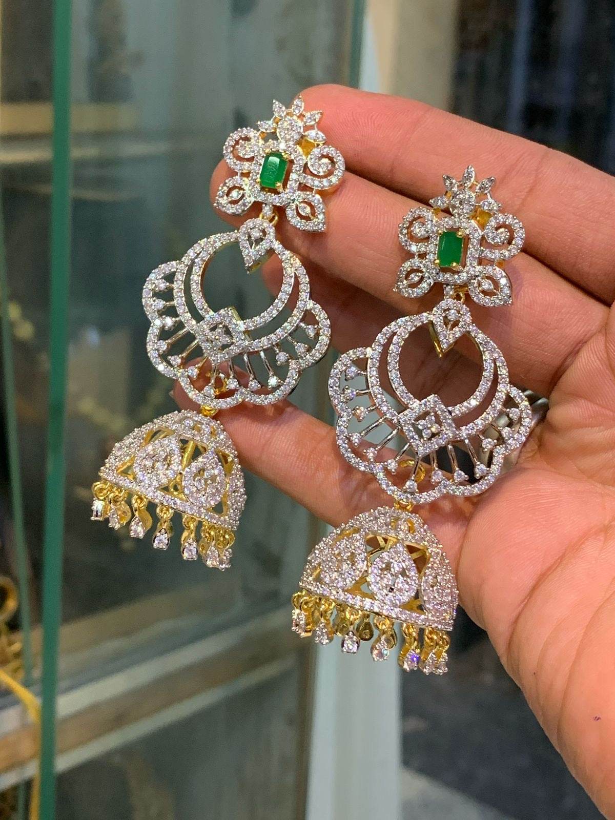 AD Stones Bridal Earrings - Nakshatra Jewels