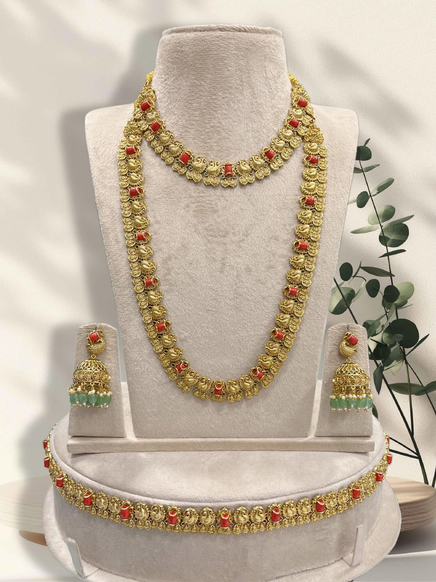 Premium Matt with Coral Beads Combo Set
