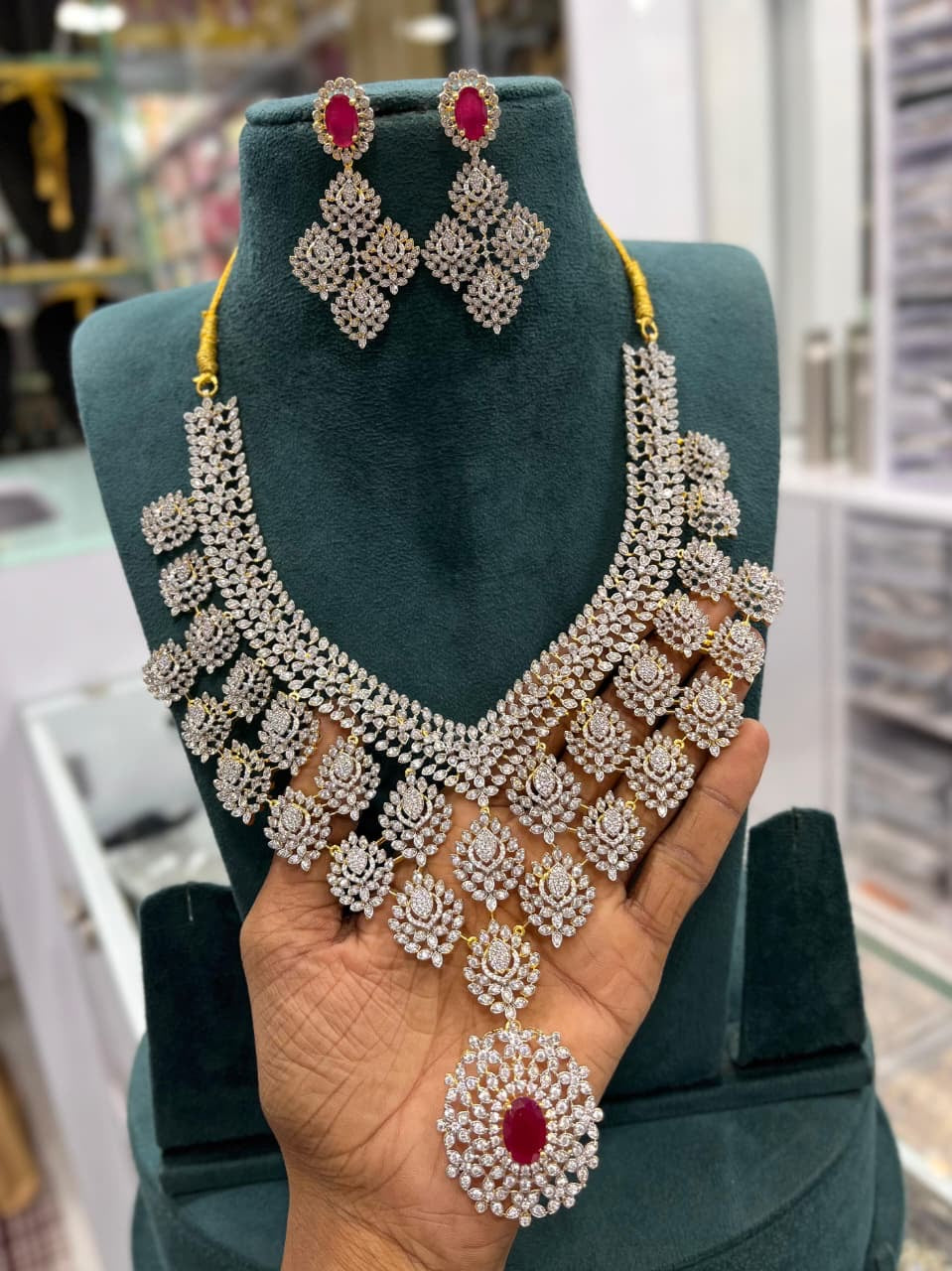 American Diamond Stones Bridal Haram