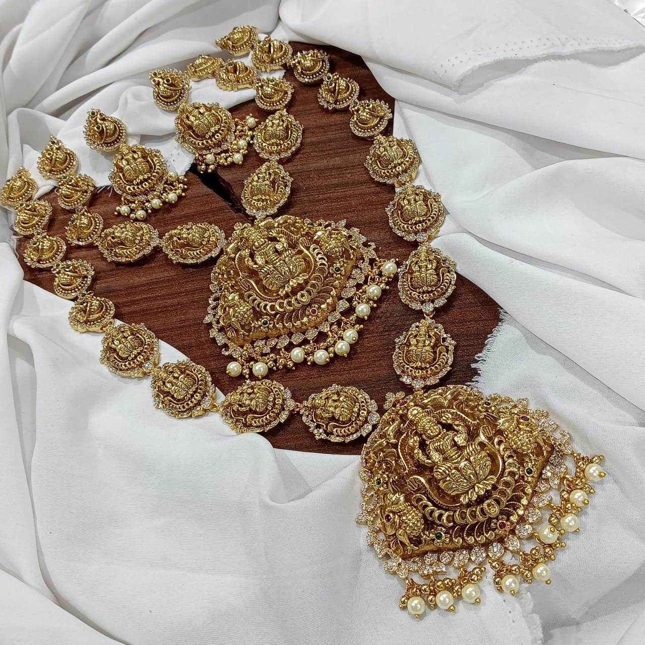Nakshi Work with AD Stones Bridal Combo Set - Nakshatra Jewels