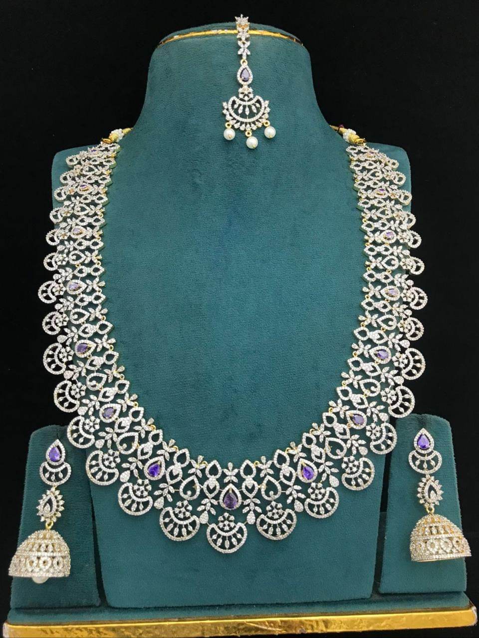 American Diamond Stone Bridal Haram - Nakshatra Jewels