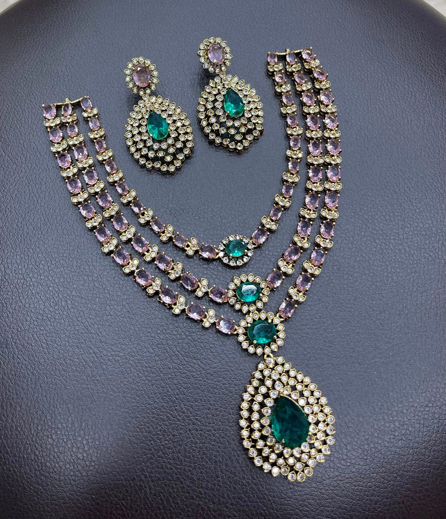 Victorian Polish with AD Stones Necklace