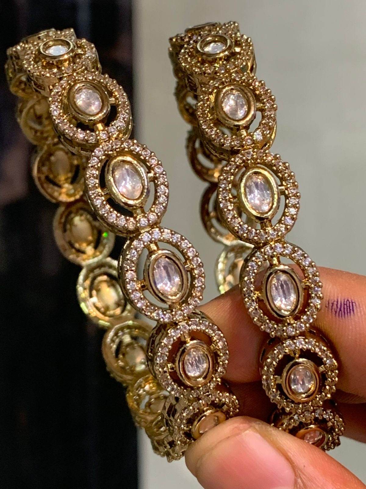 Victorian Polish AD Stone Bangles - Nakshatra Jewels