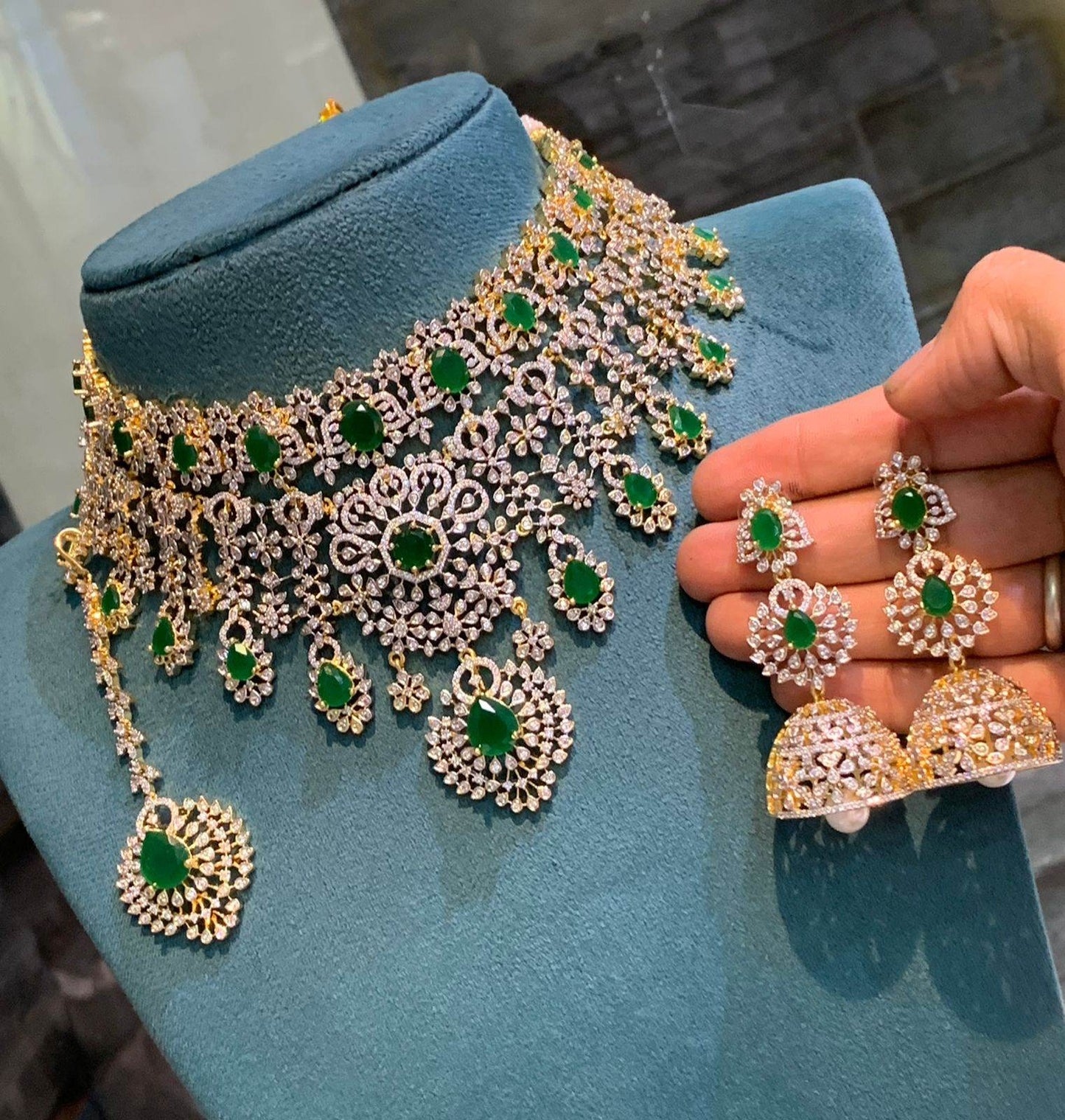 American Diamond Stones Bridal Choker - Nakshatra Jewels
