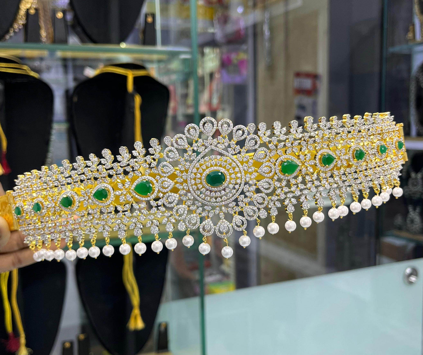 American Diamond Stones Bridal Hip Belt - Nakshatra Jewels