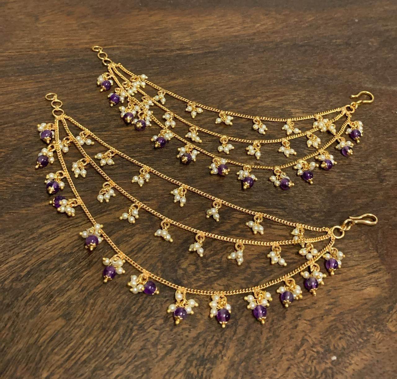 Premium Matt Finished Ear Chains - Nakshatra Jewels