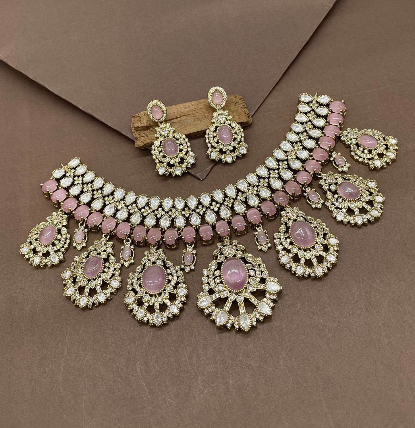 Mossanite with AD Stones Bridal Choker - Nakshatra Jewels