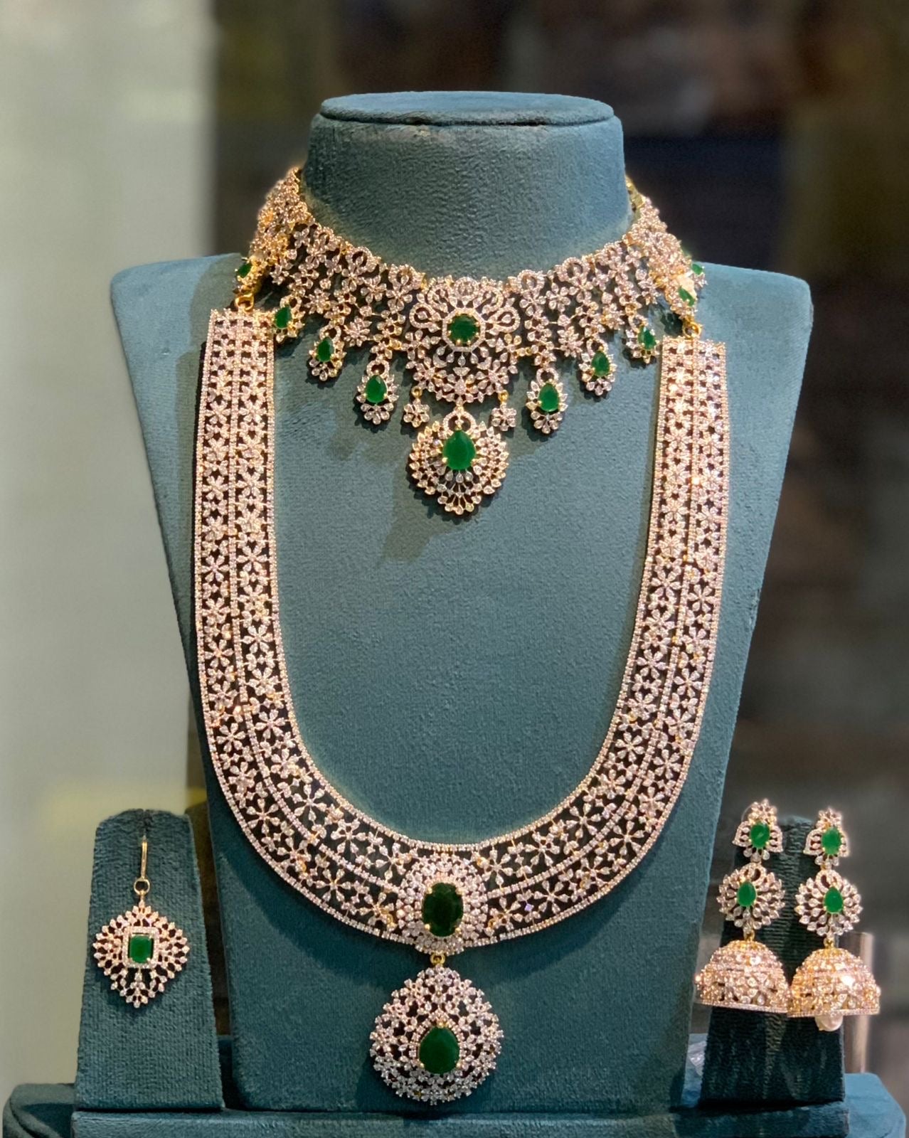 American Diamond Stones Bridal Combo Set