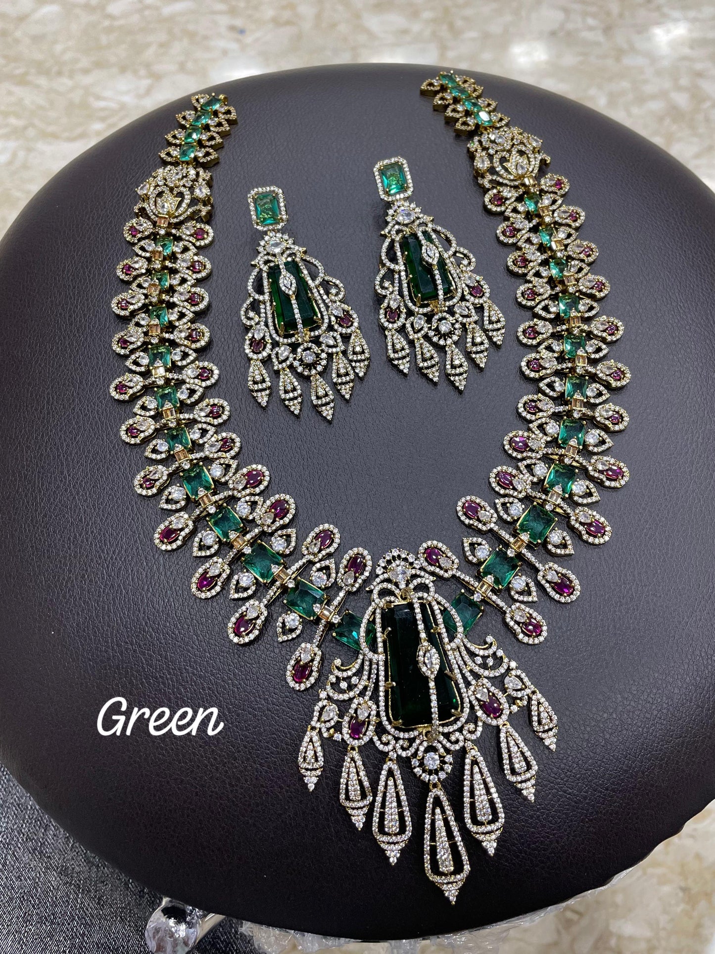 Victorian Polish with AD Stones Bridal Haram