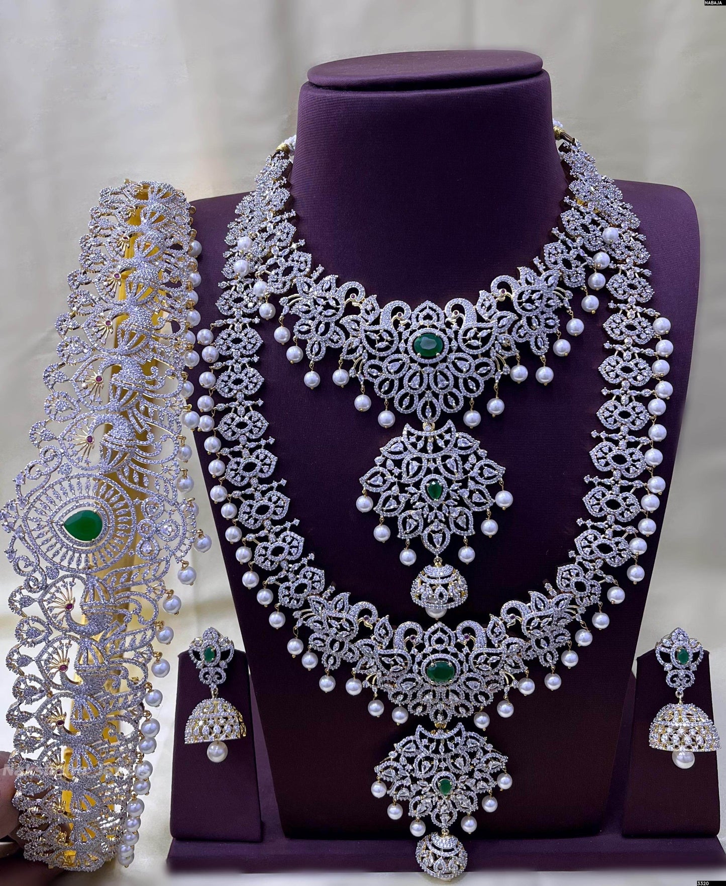 American Diamond Stones Bridal Set - Nakshatra Jewels