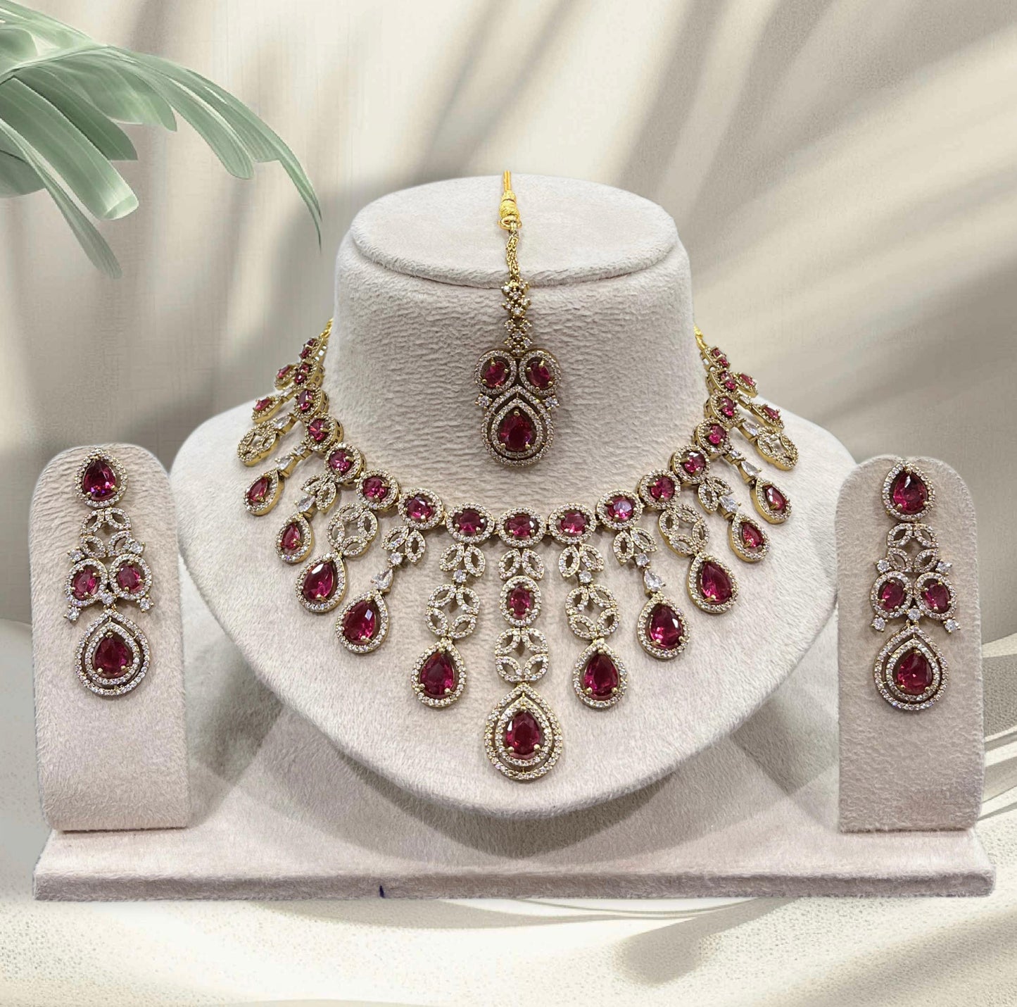 Victorian Polish with AD Stones Bridal Necklace